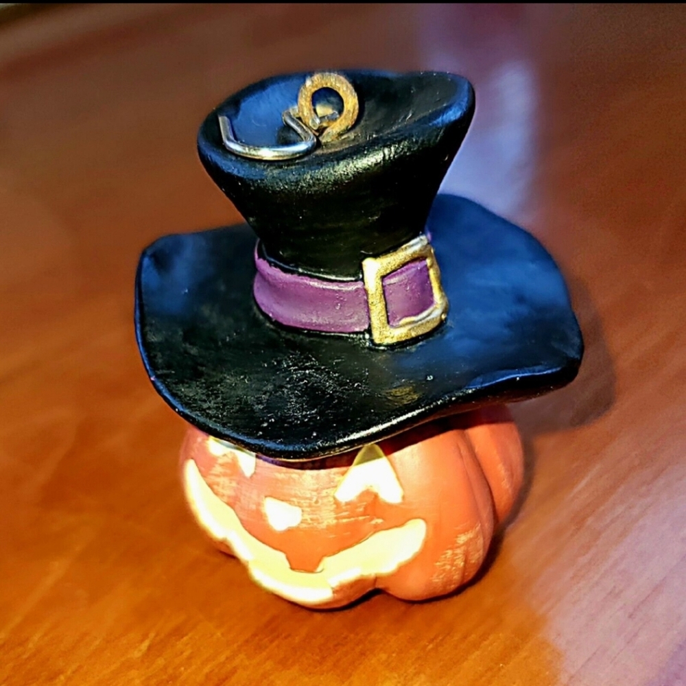 RARE HALLOWEEN Jack o' Lantern PUMPKIN  Christmas Tree Ornament JOL Figurine